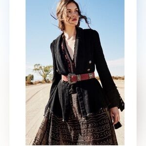 Free People Victorian Throwback Blazer Jacket Bell Sleeve Corduroy Whimsigoth XS